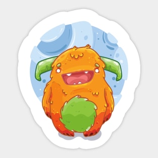 Cute Burly Friendly Orange Monster Sticker